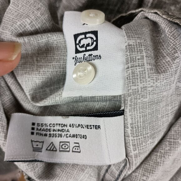 Ecko Unltd Mens 3XL Short Sleeve Gray Button Up Shirt Casual Summer Streetwear - Picture 6 of 7